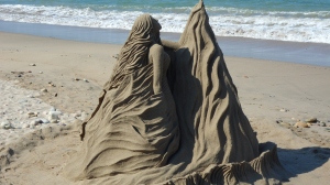 A Summer touchstone, a beautiful sand sculpture on the beach beside the Malecon in Puerto Vallarta, Mexico.